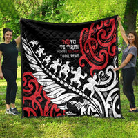 Honour The Treaty New Zealand Personalised Quilt Toitu Te Tiriti Half Fern with Haka dance LT9 - Polynesian Pride