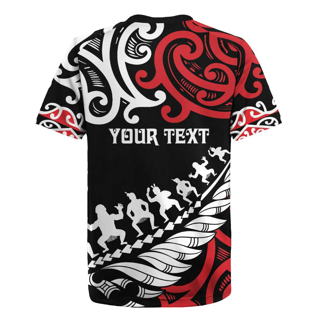 Honour The Treaty New Zealand Personalised Rugby Jersey Toitu Te Tiriti Half Fern with Haka dance