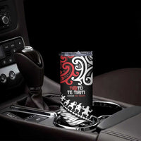 Honour The Treaty New Zealand Personalised Skinny Tumbler Toitu Te Tiriti Half Fern with Haka dance LT9 - Polynesian Pride