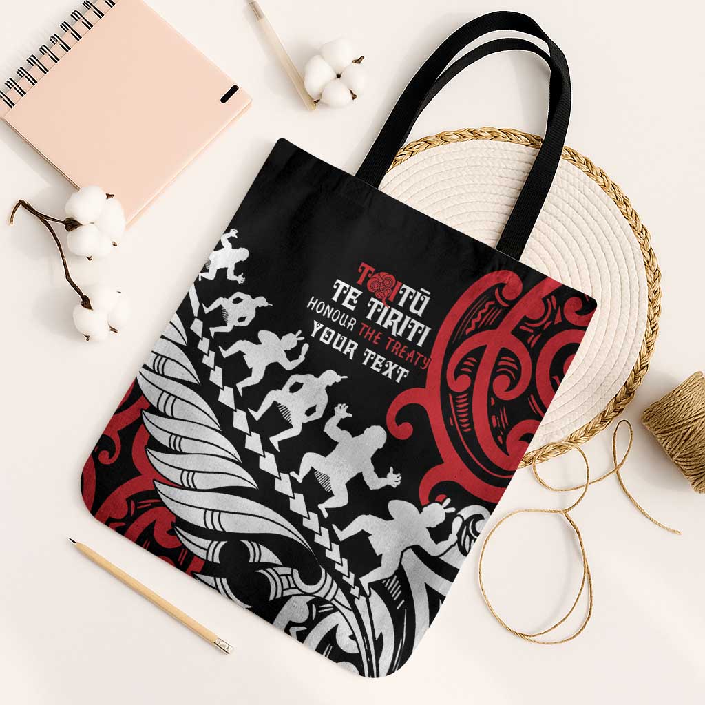 Honour The Treaty New Zealand Personalised Tote Bag Toitu Te Tiriti Half Fern Haka Dance - Polynesian Pride