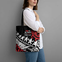 Honour The Treaty New Zealand Personalised Tote Bag Toitu Te Tiriti Half Fern Haka Dance - Polynesian Pride