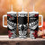 Honour The Treaty New Zealand Personalised Tumbler With Handle Toitu Te Tiriti Half Fern with Haka dance
