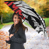 Honour The Treaty New Zealand Personalised Umbrella Toitu Te Tiriti Half Fern Haka Dance - Polynesian Pride