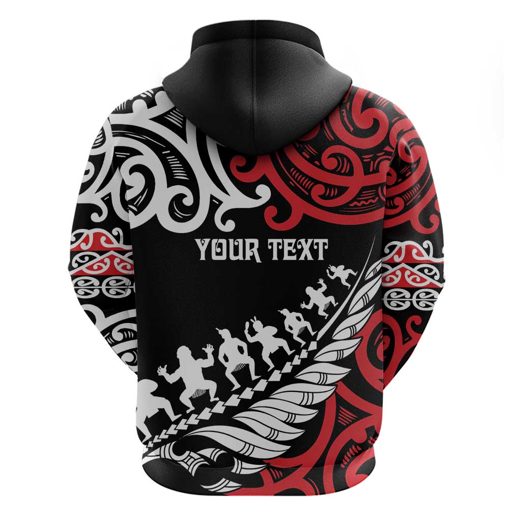 Honour The Treaty New Zealand Personalised Zip Hoodie Toitu Te Tiriti Half Fern with Haka dance LT9 - Polynesian Pride