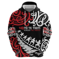 Honour The Treaty New Zealand Personalised Zip Hoodie Toitu Te Tiriti Half Fern with Haka dance LT9 - Polynesian Pride