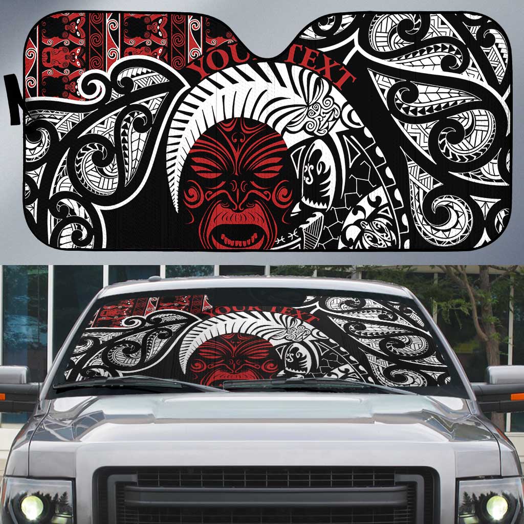 Honour The Treaty New Zealand Personalised Auto Sun Shade Toitu Te Tiriti Indigenous Maori Face - Polynesian Pride