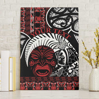 Honour The Treaty New Zealand Personalised Canvas Wall Art Toitu Te Tiriti Indigenous Maori Face LT9 Without Frame Black - Polynesian Pride
