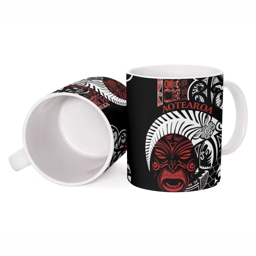 Honour The Treaty New Zealand Personalised Ceramic Mug Toitu Te Tiriti Indigenous Maori Face - Polynesian Pride