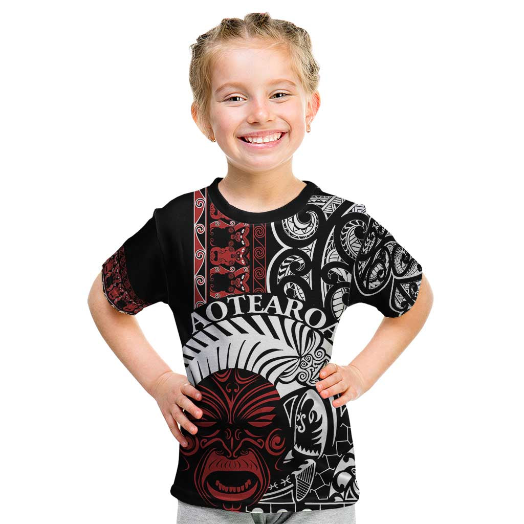Honour The Treaty New Zealand Personalised Kid T Shirt Toitu Te Tiriti Indigenous Maori Face