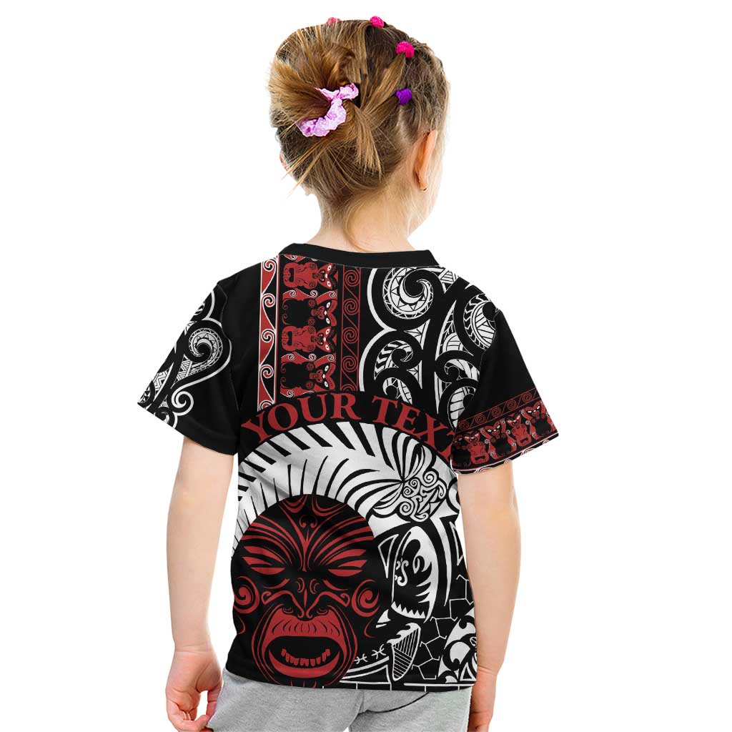 Honour The Treaty New Zealand Personalised Kid T Shirt Toitu Te Tiriti Indigenous Maori Face