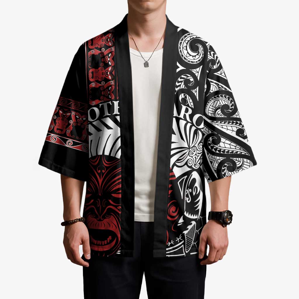 Honour The Treaty New Zealand Personalised Kimono Toitu Te Tiriti Indigenous Maori Face - Polynesian Pride