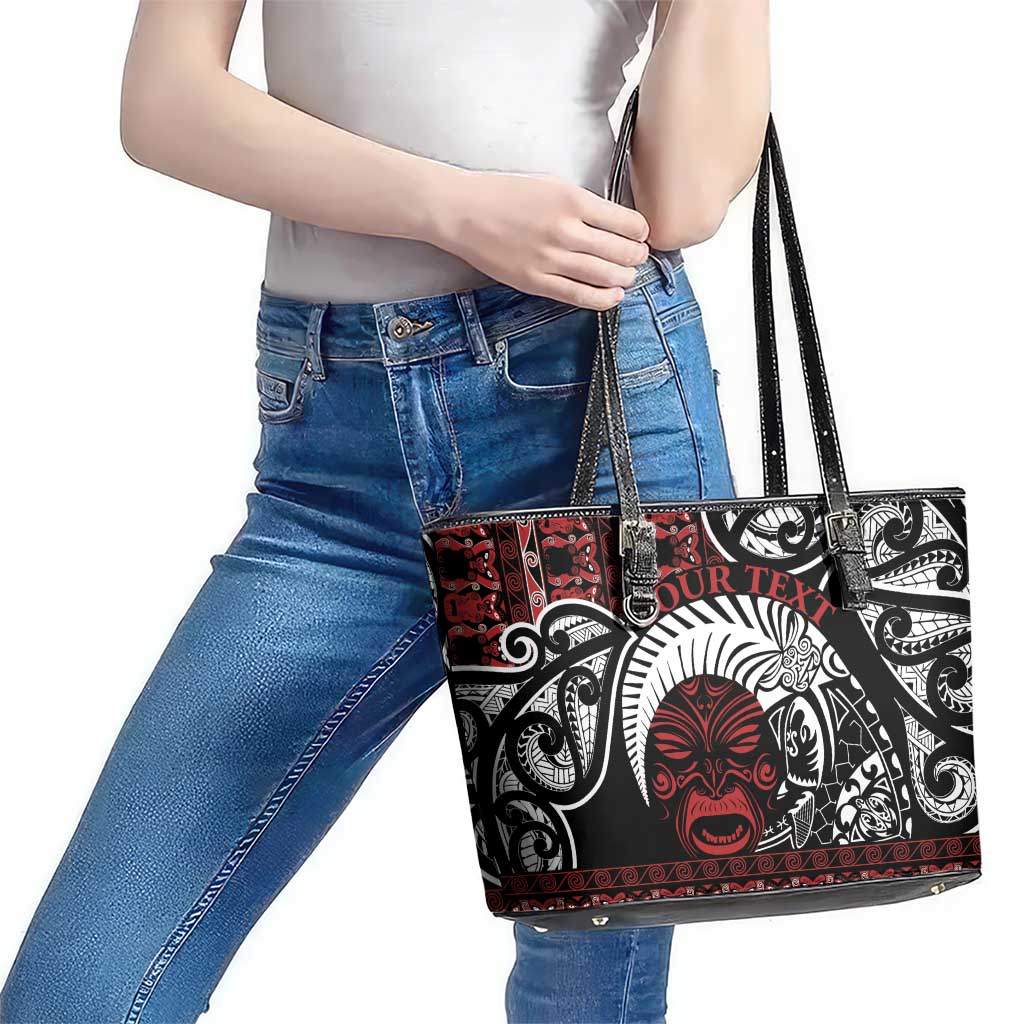 Honour The Treaty New Zealand Personalised Leather Tote Bag Toitu Te Tiriti Indigenous Maori Face LT9 - Polynesian Pride