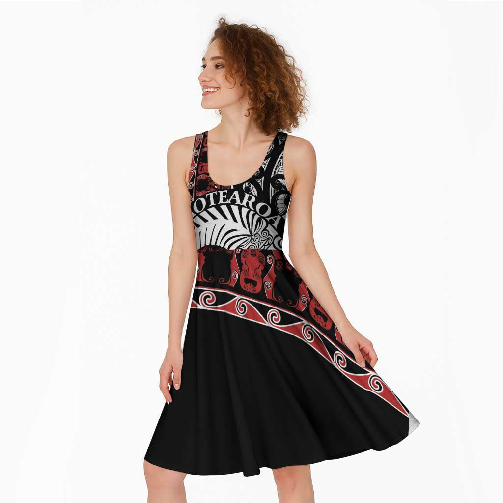 Honour The Treaty New Zealand Personalised Midi Dress Toitu Te Tiriti Indigenous Maori Face - Polynesian Pride