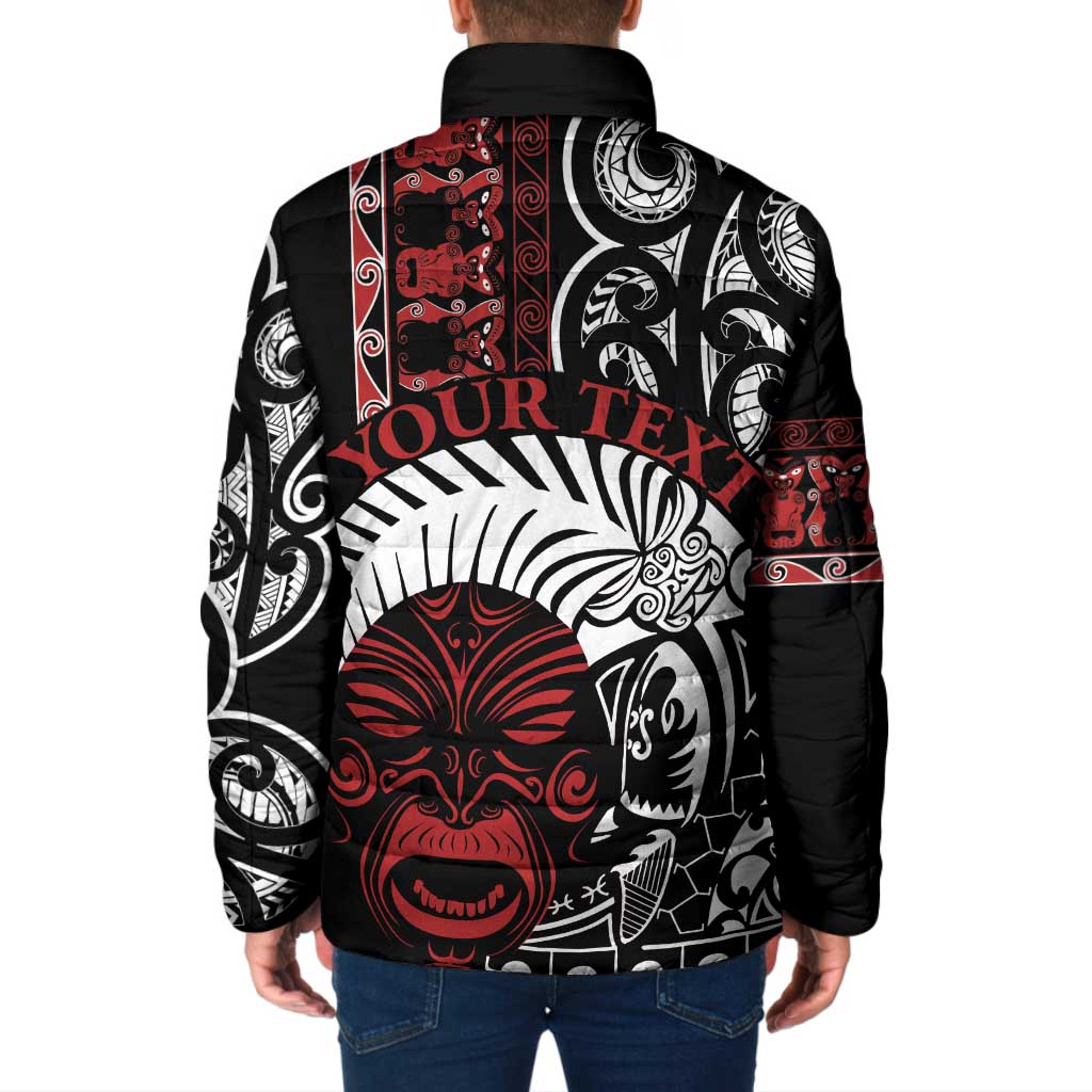 Honour The Treaty New Zealand Personalised Padded Jacket Toitu Te Tiriti Indigenous Maori Face - Polynesian Pride
