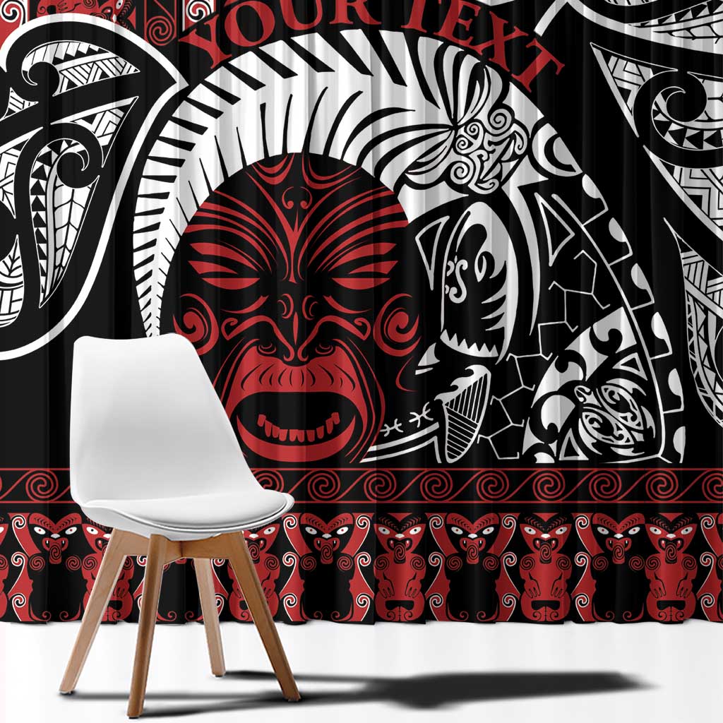 Honour The Treaty New Zealand Personalised Window Curtain Toitu Te Tiriti Indigenous Maori Face LT9 - Polynesian Pride