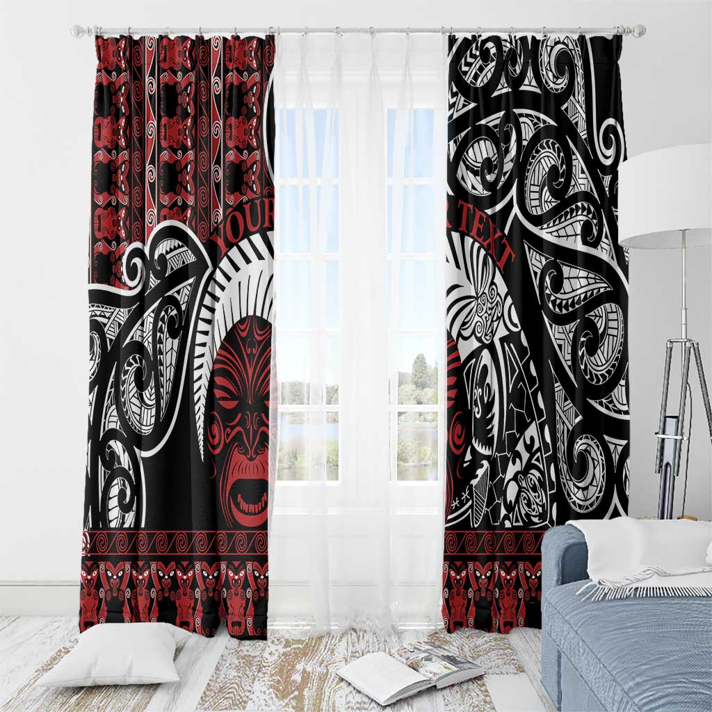 Honour The Treaty New Zealand Personalised Window Curtain Toitu Te Tiriti Indigenous Maori Face LT9 - Polynesian Pride