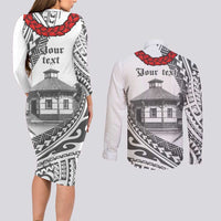 Samoa Mau Movement House Personalised Couples Matching Long Sleeve Bodycon Dress and Long Sleeve Button Shirt Fa'a Samoa The Samoan Way