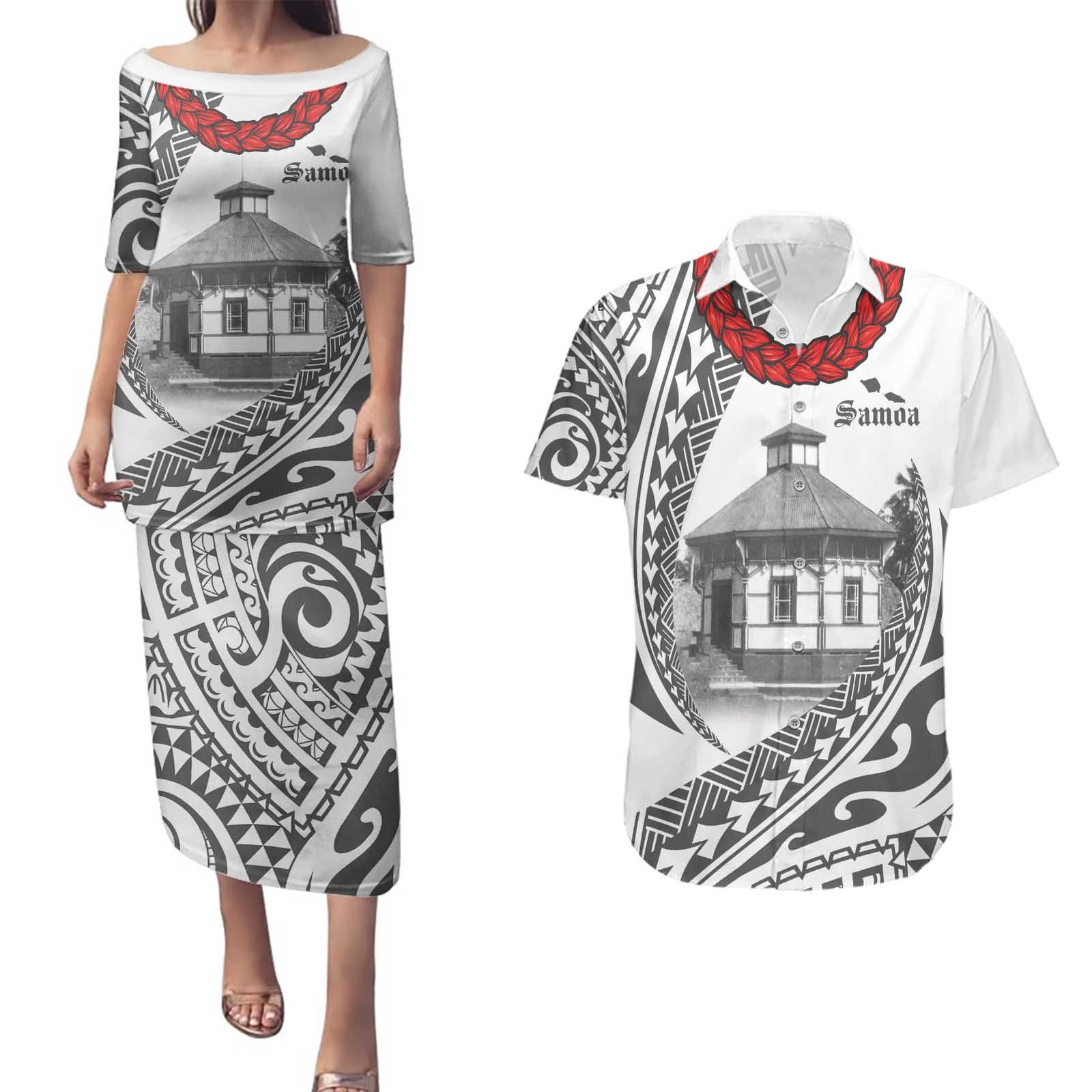 Samoa Mau Movement House Personalised Couples Matching Puletasi and Hawaiian Shirt Fa'a Samoa The Samoan Way