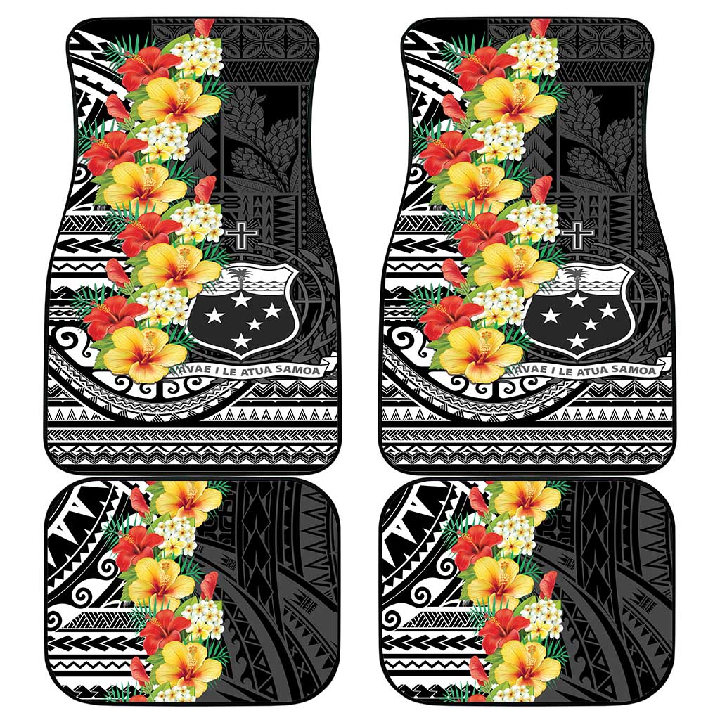 Samoa Tribal Hibiscus Flowers Car Mats