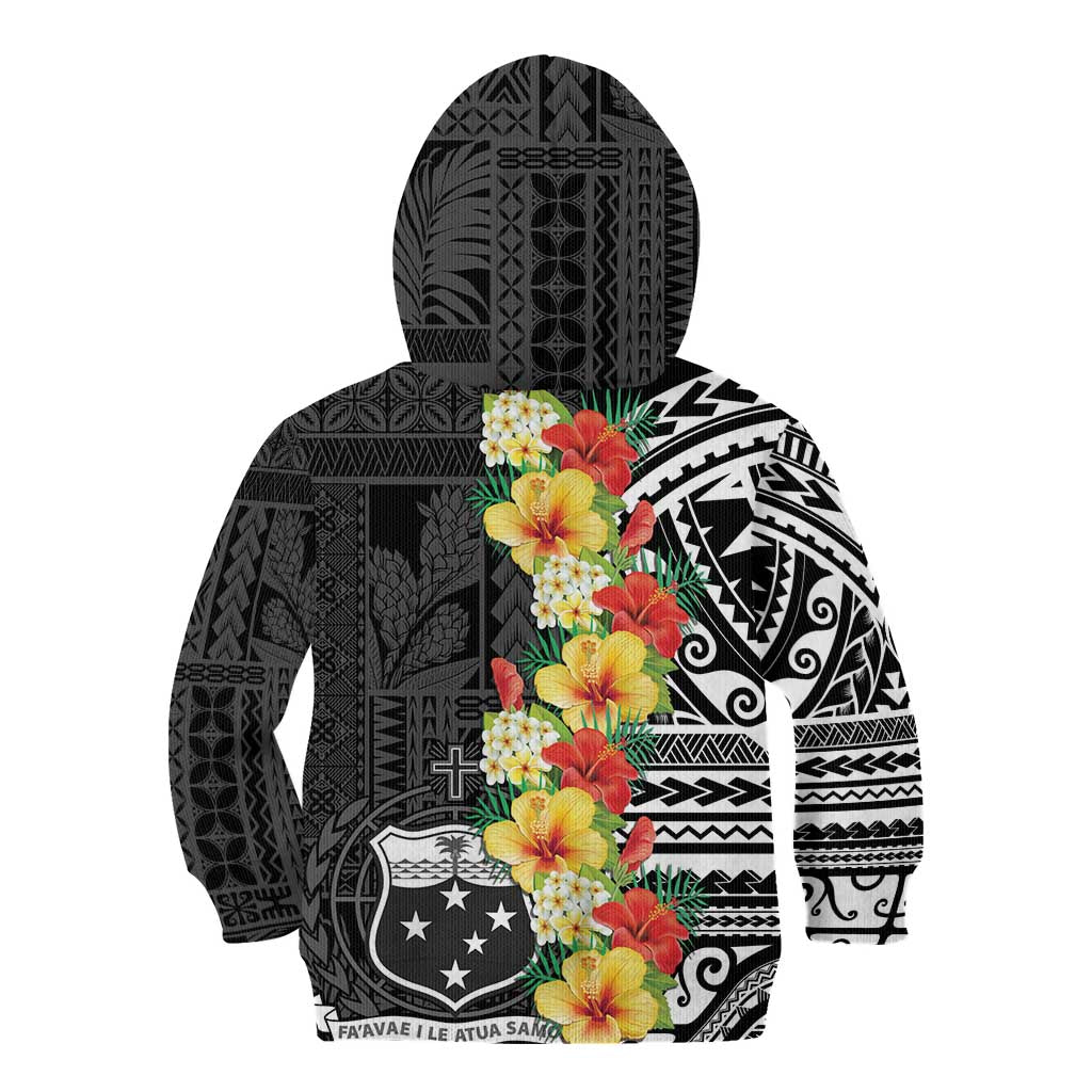 Samoa Tribal Hibiscus Flowers Kid Hoodie