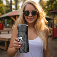 Samoa Tribal Hibiscus Flowers Skinny Tumbler