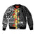 Samoa Tribal Hibiscus Flowers Sleeve Zip Bomber Jacket