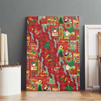 Mele Kalikimaka Pakalana Pikake Lei Canvas Wall Art Hawaiian Rodeo Paniolo Omaomao Palaka - Polynesian Pride