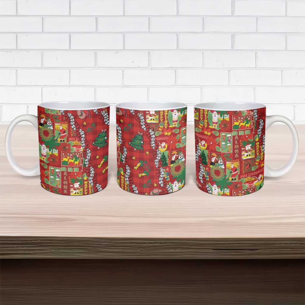 Mele Kalikimaka Pakalana Pikake Lei Ceramic Mug Hawaiian Rodeo Paniolo Omaomao Palaka - Polynesian Pride