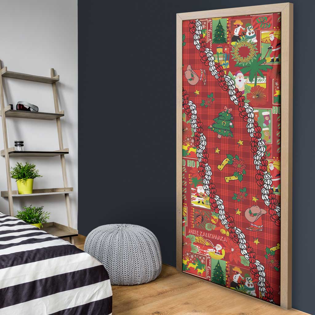 Mele Kalikimaka Pakalana Pikake Lei Door Cover Hawaiian Rodeo Paniolo Omaomao Palaka - Polynesian Pride