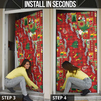 Mele Kalikimaka Pakalana Pikake Lei Door Cover Hawaiian Rodeo Paniolo Omaomao Palaka - Polynesian Pride