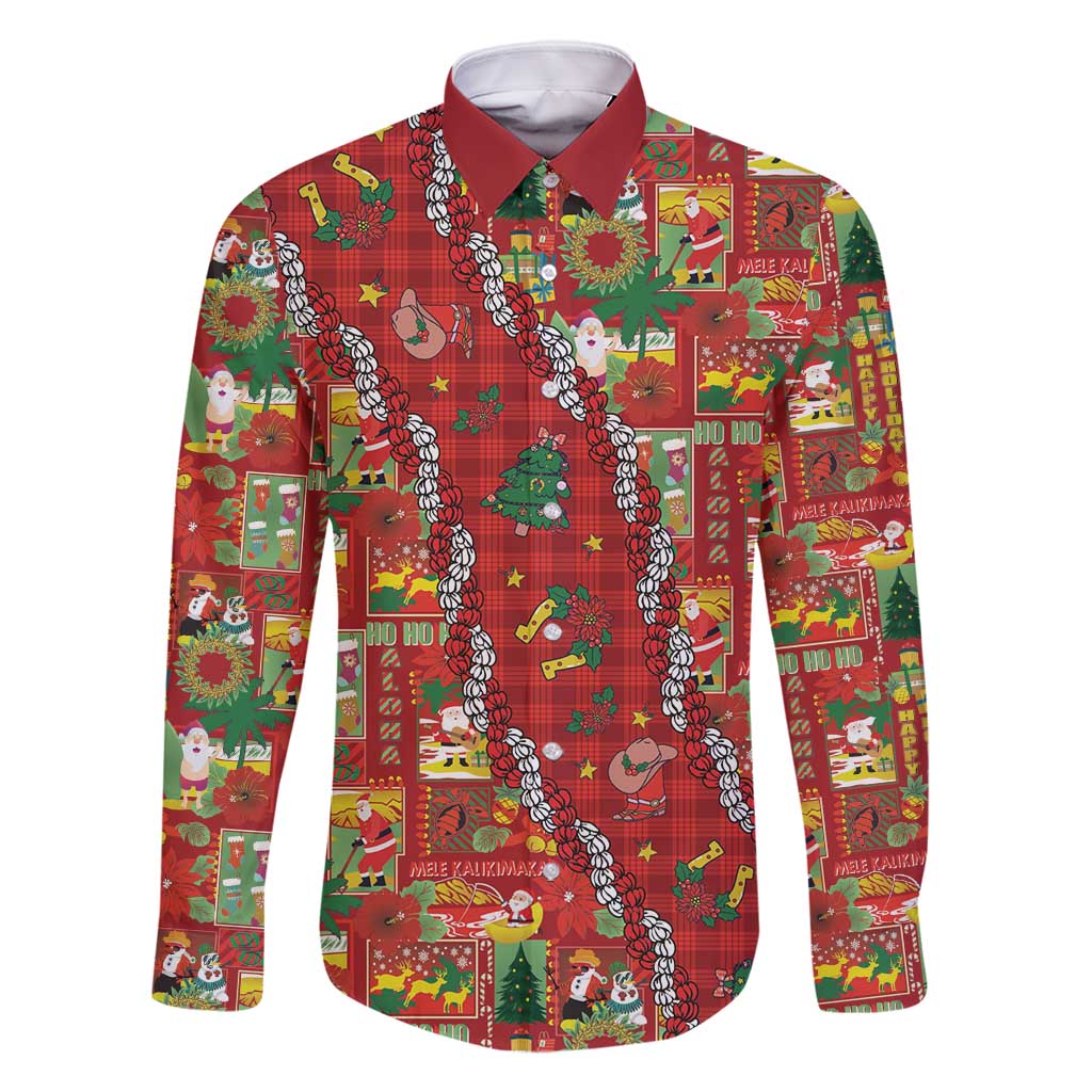 Mele Kalikimaka Pakalana Pikake Lei Family Matching Off Shoulder Maxi Dress and Hawaiian Shirt Hawaiian Rodeo Paniolo Omaomao Palaka - Polynesian Pride