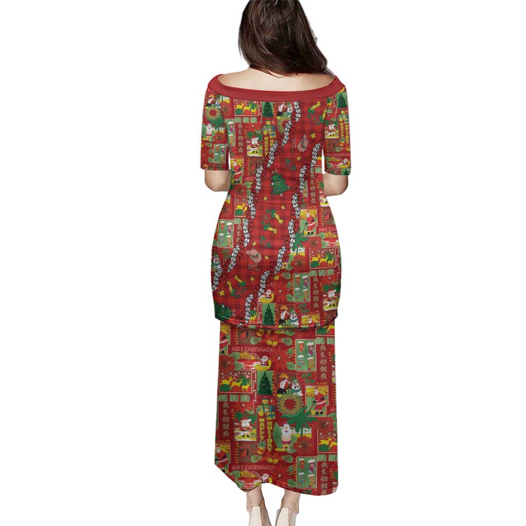 Mele Kalikimaka Pakalana Pikake Lei Family Matching Puletasi and Hawaiian Shirt Hawaiian Rodeo Paniolo Omaomao Palaka - Polynesian Pride