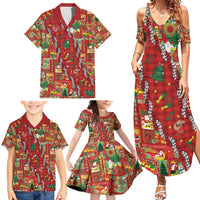 Mele Kalikimaka Pakalana Pikake Lei Family Matching Summer Maxi Dress and Hawaiian Shirt Hawaiian Rodeo Paniolo Omaomao Palaka - Polynesian Pride