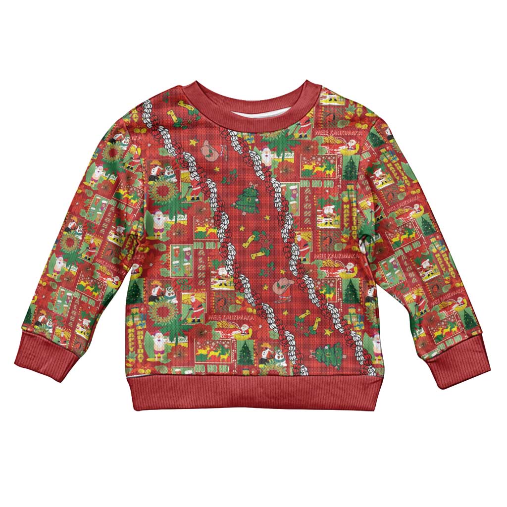 Mele Kalikimaka Pakalana Pikake Lei Kid Ugly Christmas Sweater Hawaiian Rodeo Paniolo Omaomao Palaka - Polynesian Pride
