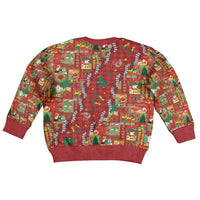 Mele Kalikimaka Pakalana Pikake Lei Kid Ugly Christmas Sweater Hawaiian Rodeo Paniolo Omaomao Palaka - Polynesian Pride