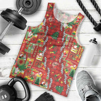 Mele Kalikimaka Pakalana Pikake Lei Men Tank Top Hawaiian Rodeo Paniolo Omaomao Palaka - Polynesian Pride