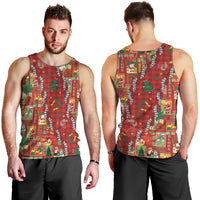 Mele Kalikimaka Pakalana Pikake Lei Men Tank Top Hawaiian Rodeo Paniolo Omaomao Palaka - Polynesian Pride