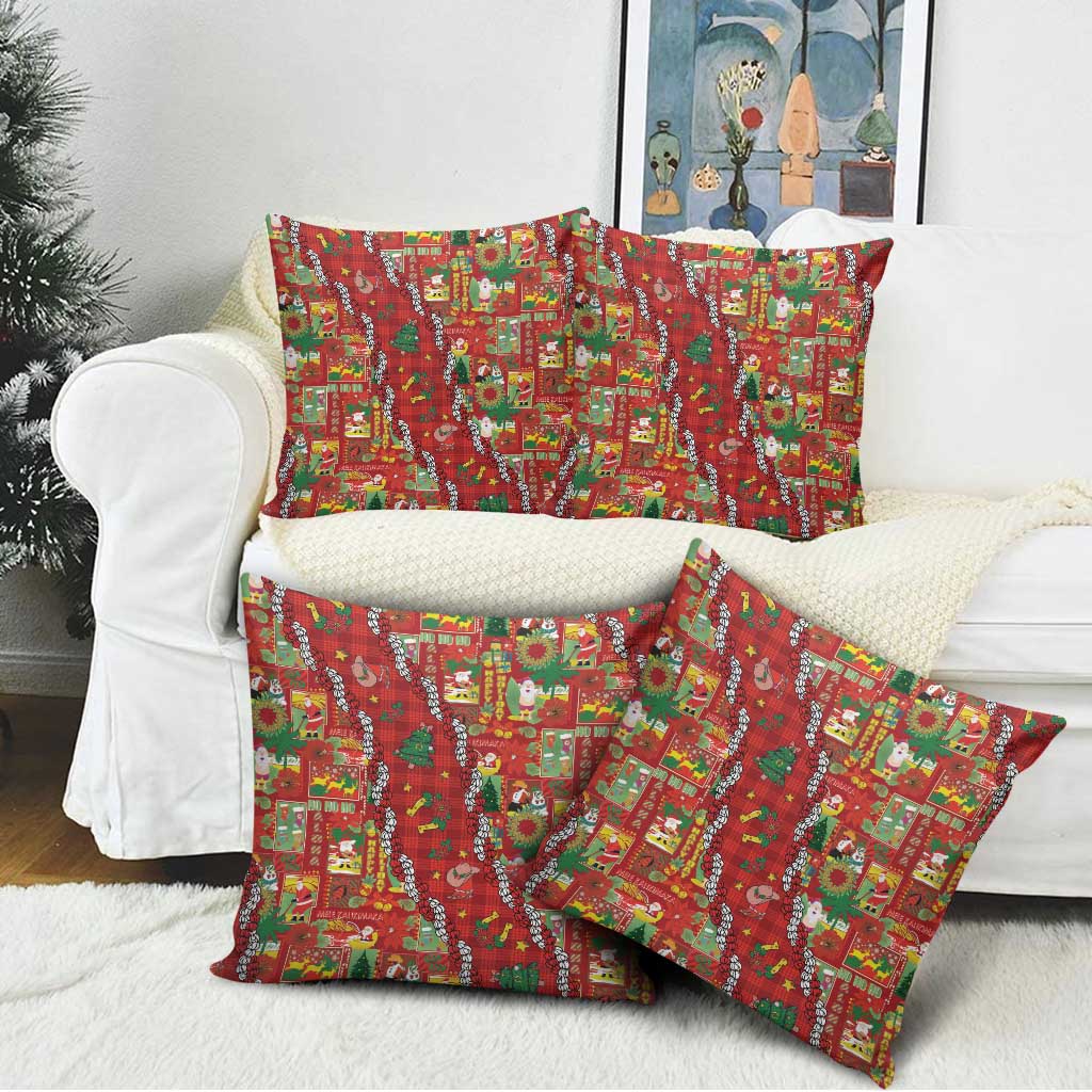 Mele Kalikimaka Pakalana Pikake Lei Pillow Cover Hawaiian Rodeo Paniolo Omaomao Palaka - Polynesian Pride