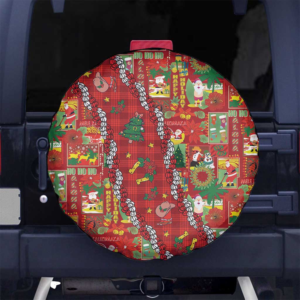 Mele Kalikimaka Pakalana Pikake Lei Spare Tire Cover Hawaiian Rodeo Paniolo Omaomao Palaka - Polynesian Pride