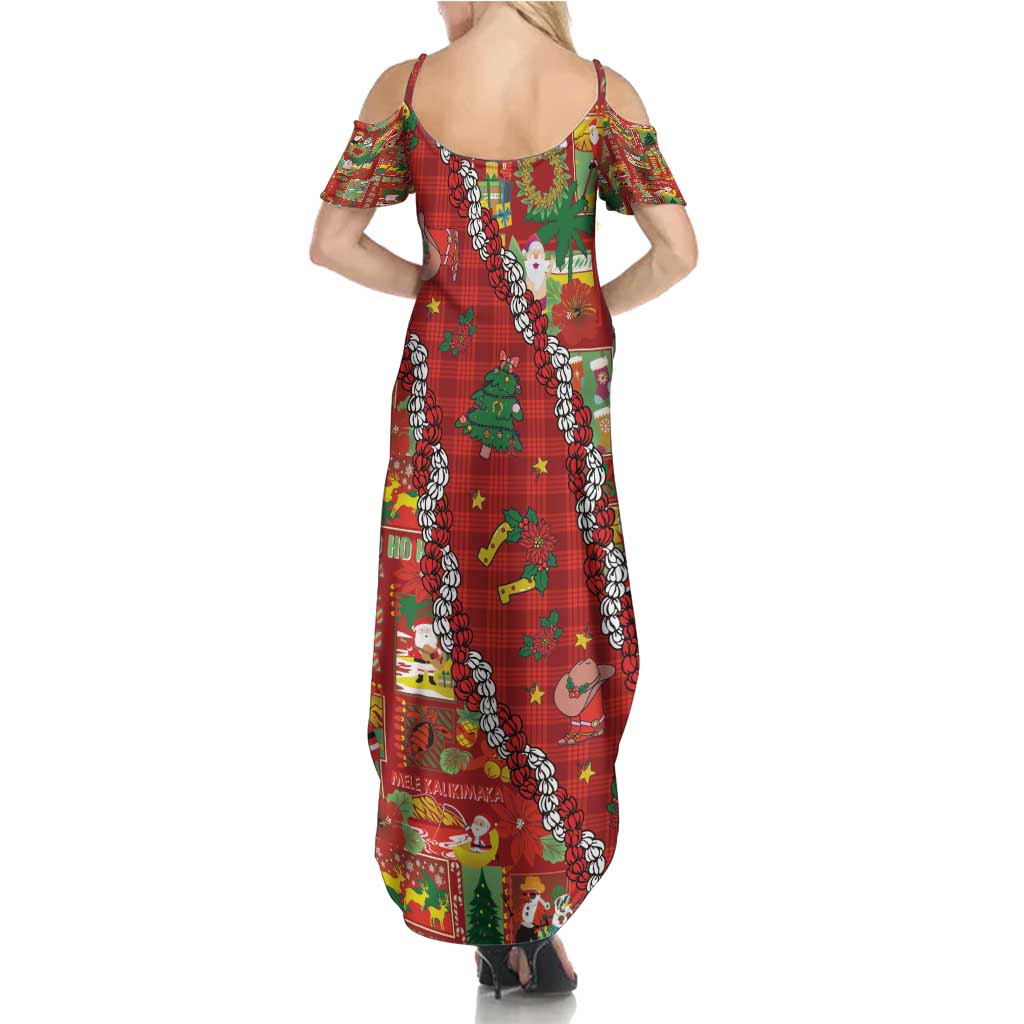 Mele Kalikimaka Pakalana Pikake Lei Summer Maxi Dress Hawaiian Rodeo Paniolo Omaomao Palaka - Polynesian Pride