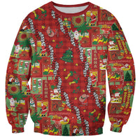 Mele Kalikimaka Pakalana Pikake Lei Sweatshirt Hawaiian Rodeo Paniolo Omaomao Palaka - Polynesian Pride