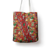 Mele Kalikimaka Pakalana Pikake Lei Tote Bag Hawaiian Rodeo Paniolo Omaomao Palaka - Polynesian Pride