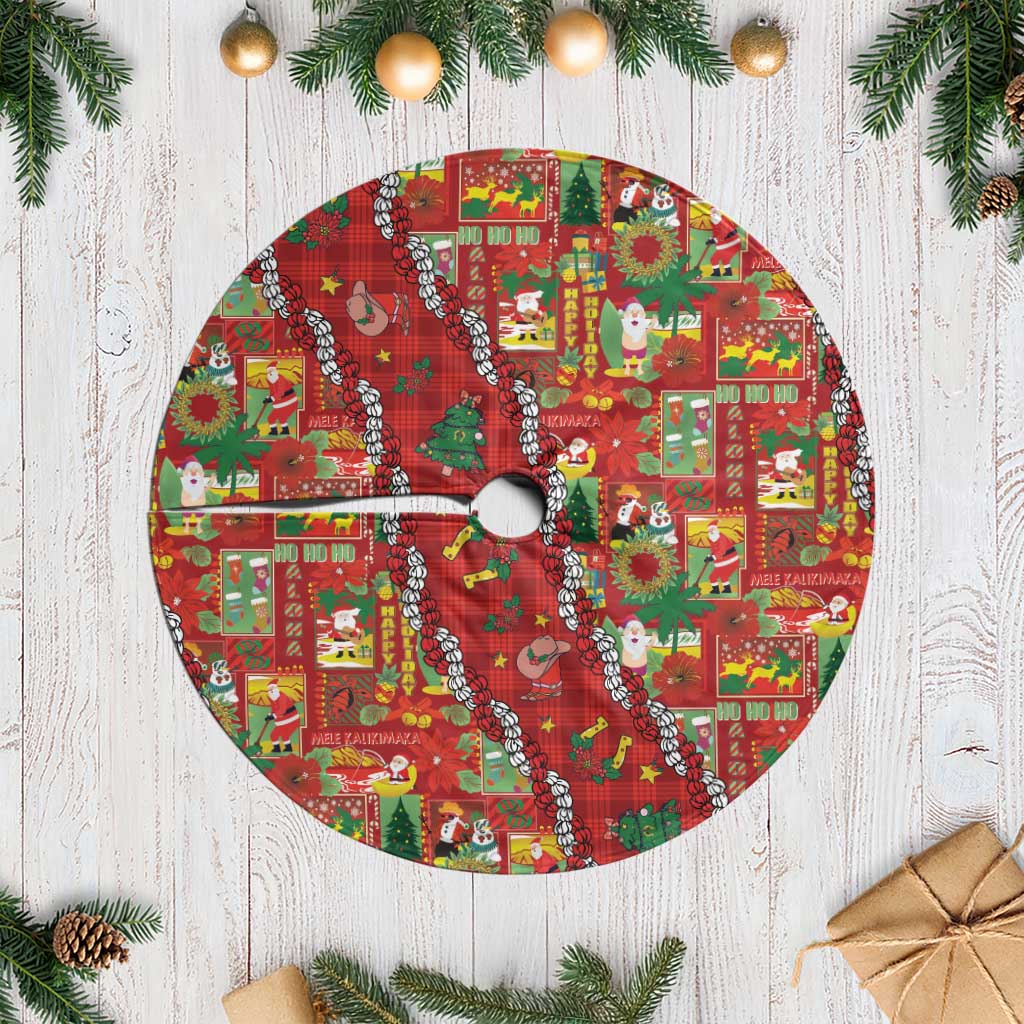 Mele Kalikimaka Pakalana Pikake Lei Tree Skirt Hawaiian Rodeo Paniolo Omaomao Palaka - Polynesian Pride