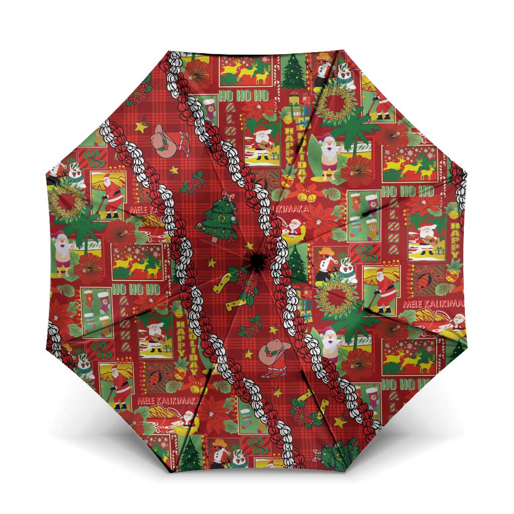 Mele Kalikimaka Pakalana Pikake Lei Umbrella Hawaiian Rodeo Paniolo Omaomao Palaka - Polynesian Pride