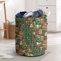 Mele Kalikimaka Pakalana Pikake Lei Laundry Basket Hawaiian Rodeo Paniolo Ulaula Palaka - Polynesian Pride