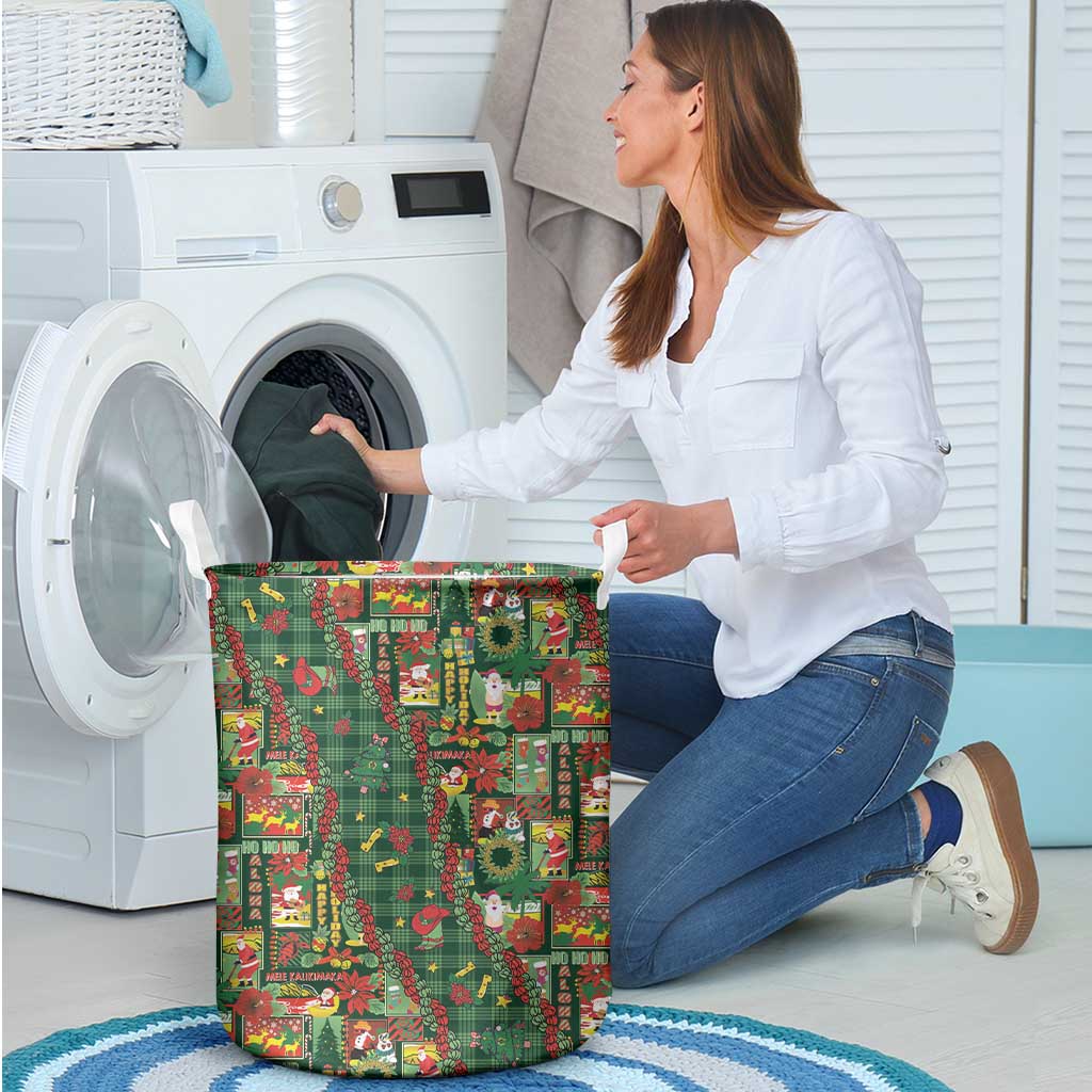 Mele Kalikimaka Pakalana Pikake Lei Laundry Basket Hawaiian Rodeo Paniolo Ulaula Palaka - Polynesian Pride