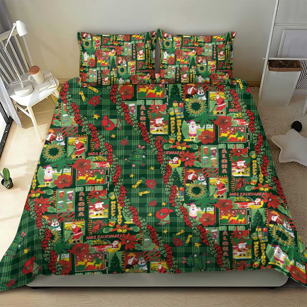 Mele Kalikimaka Pakalana Pikake Lei Bedding Set Hawaiian Rodeo Paniolo Ulaula Palaka - Polynesian Pride