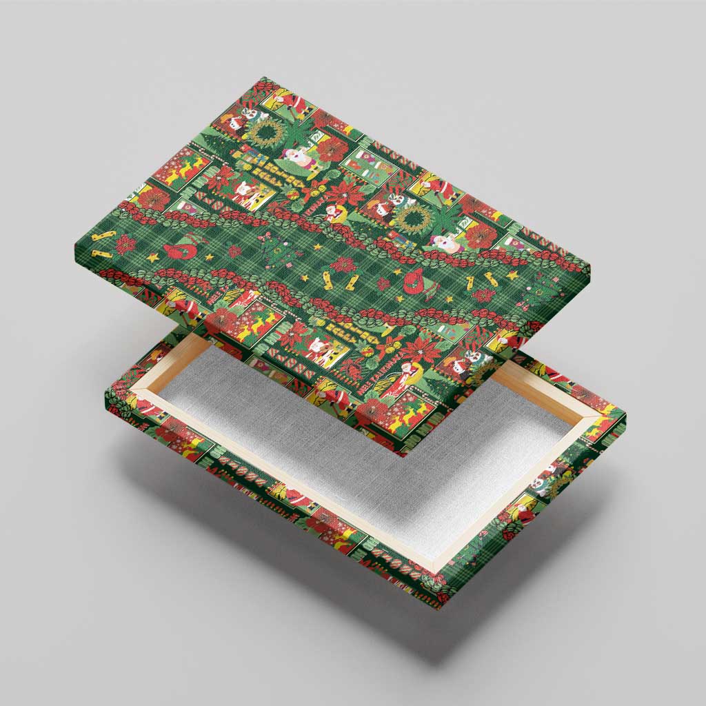 Mele Kalikimaka Pakalana Pikake Lei Canvas Wall Art Hawaiian Rodeo Paniolo Ulaula Palaka - Polynesian Pride