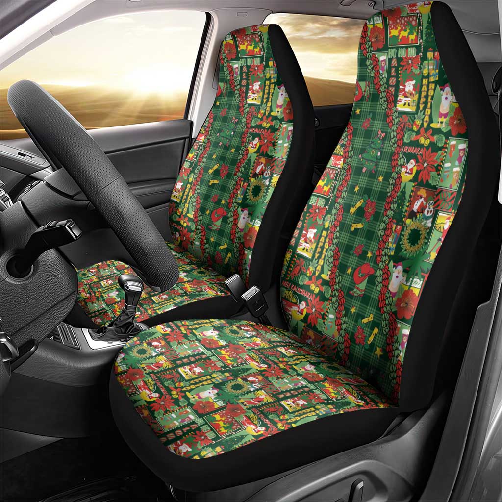 Mele Kalikimaka Pakalana Pikake Lei Car Seat Cover Hawaiian Rodeo Paniolo Ulaula Palaka - Polynesian Pride
