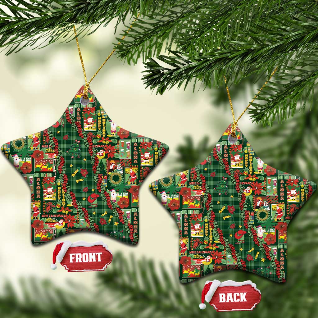 Mele Kalikimaka Pakalana Pikake Lei Ceramic Ornament Hawaiian Rodeo Paniolo Ulaula Palaka - Polynesian Pride